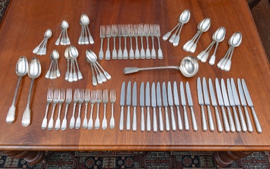 A sterling silver cutlery set by various makers