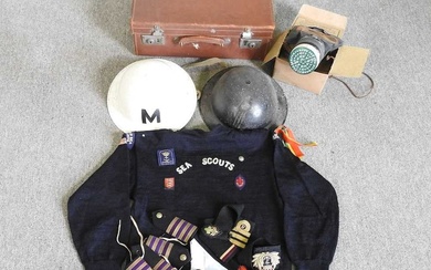 A vintage sea scouts uniform, together with two World War...