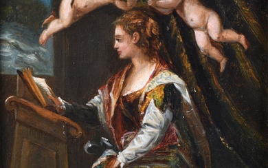 AFTER PAOLO VERONESE SAINT AGATHA CROWNED BY ANGELS