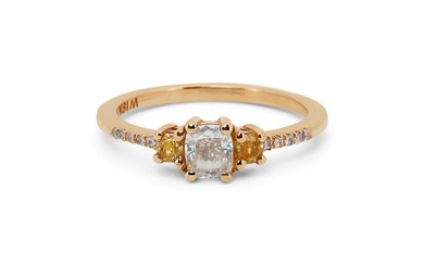 AIG Certificate. - .78 total carat of Natural Diamonds - 18 kt. Pink gold - Ring - 0.50 ct Diamond - Diamonds