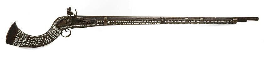 AN OTTOMAN MOTHER-OF-PEARL INLAID MIQUELET RIFLE