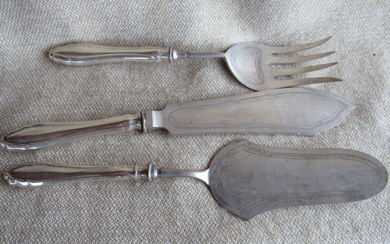 ANTIQUE SILVER 84 SEVING SET TOTAL WEIGHT 350 GRAMS...
