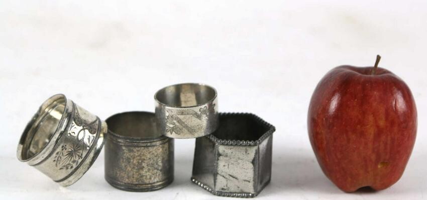 ANTIQUE STERLING & SILVER NAPKIN RINGS