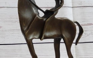 Abstract Female on Horseback Bronze Sculpture