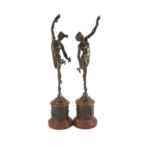 After Giambologna. A pair of 19th century Grand Tour bronzes...