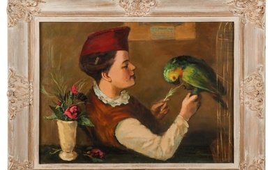 Albert Serwazi (1905-1992) "Dolly with Parrot"