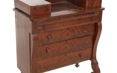 American Empire Flame Mahogany Dresser, Early to Mid 19th Century