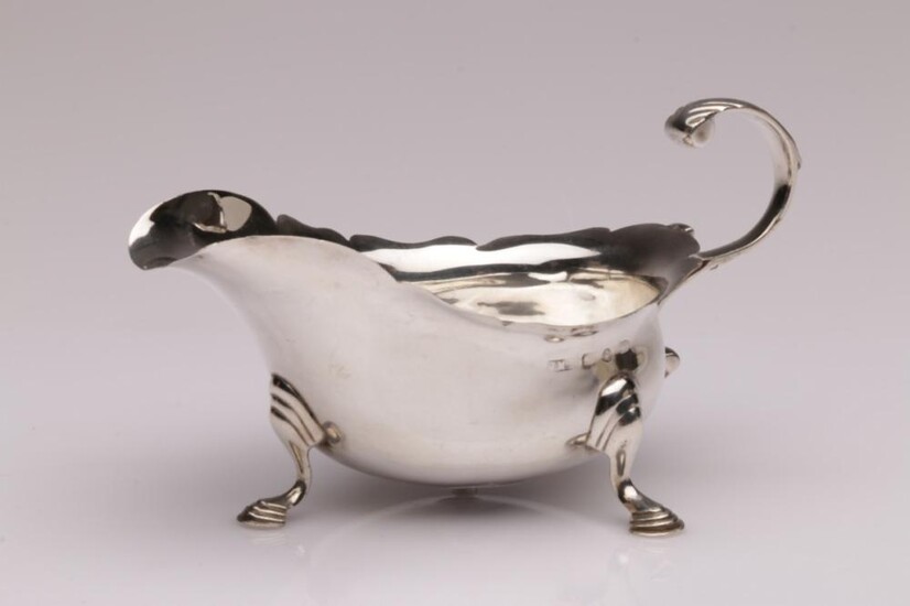 An English Hallmarked Sterling Silver Sauce Boat