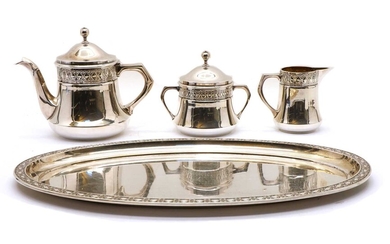 An Orivit four-part silver-plate Art Noveau tea service