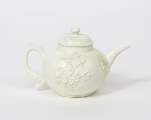 An early Bow white glazed teapot and cover c.1753 …