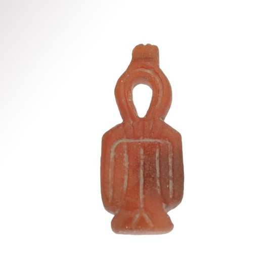 Ancient Egyptian Carnelian Amulet, Isis Knot or Girdle