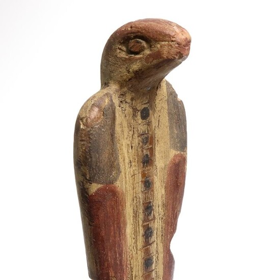 Ancient Egyptian Wood Polychrome Painted Uraeus