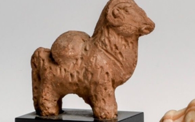 Ancient Middle East Terracotta Wooly ram with pack bundle