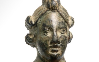 Ancient Roman Bronze Head of a Noble Lady