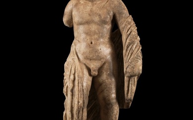 Ancient Roman Marble Important Ganymede torso. 2nd century AD. 47 cm H. Spanish Export License and French passport