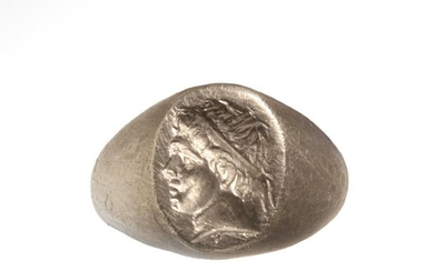 Ancient Roman Silver Ring, Head of Emperor