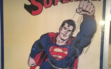 Andy Warhol: “Superman” Offsett print in colours. 80×60 cm. Frame size 85×65 cm.