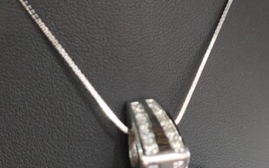Angelo Caon - 18 kt. White gold, Lapis lazuli diamonds - Necklace with pendant, Pendant