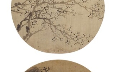 Anonymous Various subjects 3 fan leaves, ink and colour on silk | 團扇一組三幅 設色絹本