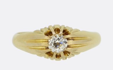 Antique 0.45 Carat Old Cut Diamond Gypsy Ring