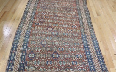 Antique And Finely Hand Knotted Carpet Dated.