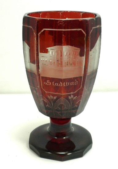 Antique Bohemian Glass Cup