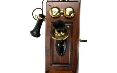 Antique Kellogg Retrofitted Wall Telephone.