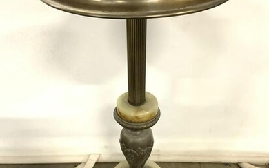 Antique Marble & Brass Ashtray Stand