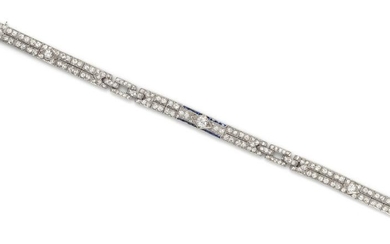 Art Deco, Diamond and Sapphire Bracelet