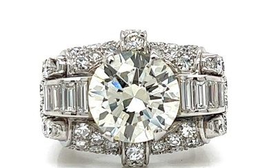 Art Deco Platinum 5.54 Ct. Diamond Ring