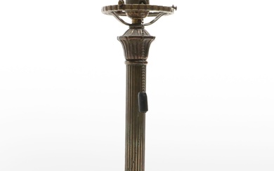 Art Nouveau Brass Finish Table Lamp, Early to Mid-20th Century