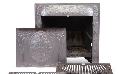 Art Nouveau design fireplace insert W. Sharp & Son,...