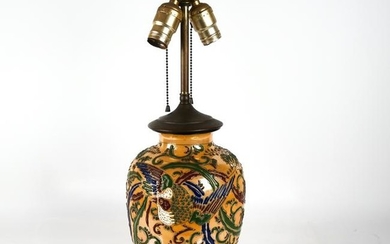 Asian-Style Relief Decorated Lamp