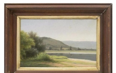 Attributed to Max Eglau, Hills & Lake Painting
