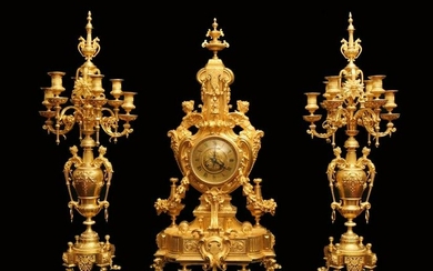 BARBEDIENNE STYLE - FRENCH GOLD PLATED BRONZE LOUIS XVI