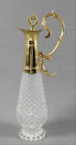 Baccarat Style Bronze And Cut Glass Bottle