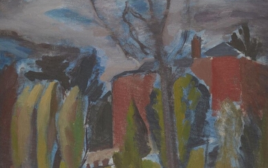 Bernard Meninsky, British/Ukrainian, 1891-1950 - Landscape with Houses, 1936/37; oil on canvas, 63.5 x 76 cm Provenance: The Estate of the Artist's dentist; Sotheby's, London, 20th Century British & Irish Art, 07 June 2007, lot 69; Bonhams, London...