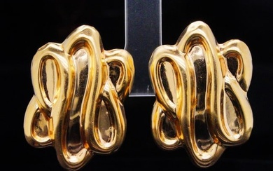 Bibi Hilton's 14K Yellow Gold 1.25" Ear Clips