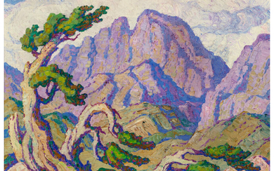 Birger Sandzén (1871-1954), The Mighty Peak, Longs Peak, Estes Park, Colorado (1937)