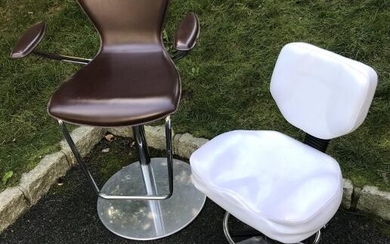 Black & White Faux Leather Vanity / Makeup Chairs