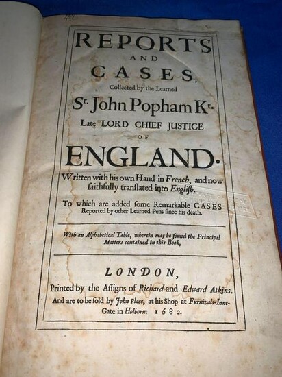 Book: Reports and Cases, 1682