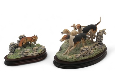 Border Fine Arts group Forrard Away, modelled as three hound...