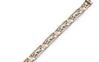 Bracelet en or blanc et or jaune (750) 18K... - Lot 55 - Richard Maison de ventes