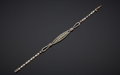 Bracelet souple en or gris 14K 585‰ et platine... - Lot 555 - Crait + Müller