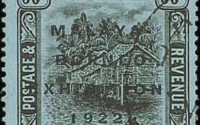 Brunei 1922 Malaya-Borneo Exhibition, set of nine, each used and with variety broken 'e' of 'e...
