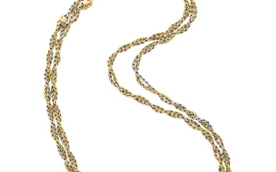Buccellati Pair of Two-Color Braided Gold Chain Necklaces