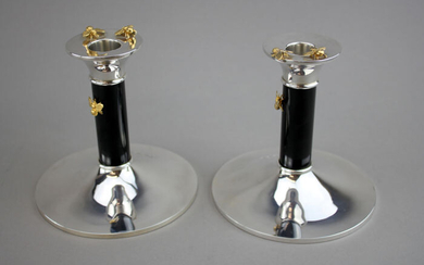 Candlestick, Silver pair of candlesticks (2) - .925 silver - Theo Fennell, London - U.K. - 2010