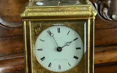Carriage clock - Leroy et Fils - Antique Brass, Gilt, Glass - 1850-1900