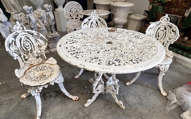 Cast Iron Garden Table & 3 Chairs