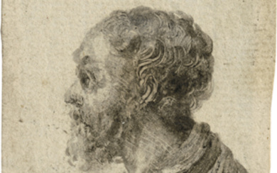 Castiglione, Giovanni Benedetto - Umkreis (1616 Genua - 1670 Mantua)Kopf eines bärtigen Mannes